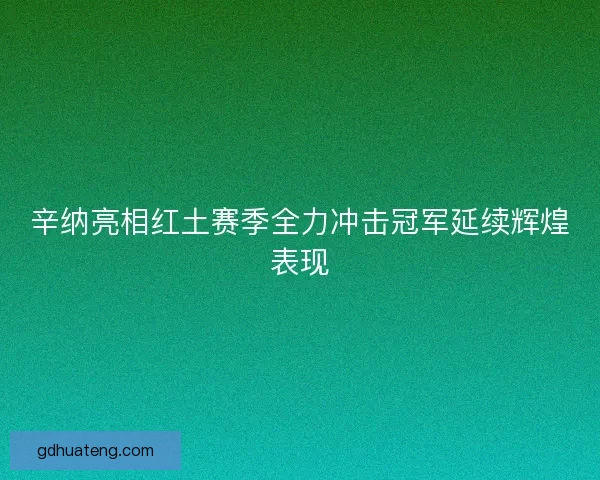 辛纳亮相红土赛季全力冲击冠军延续辉煌表现