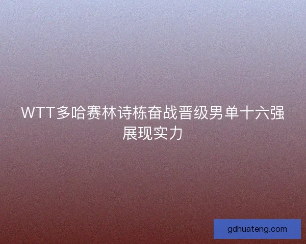 WTT多哈赛林诗栋奋战晋级男单十六强展现实力